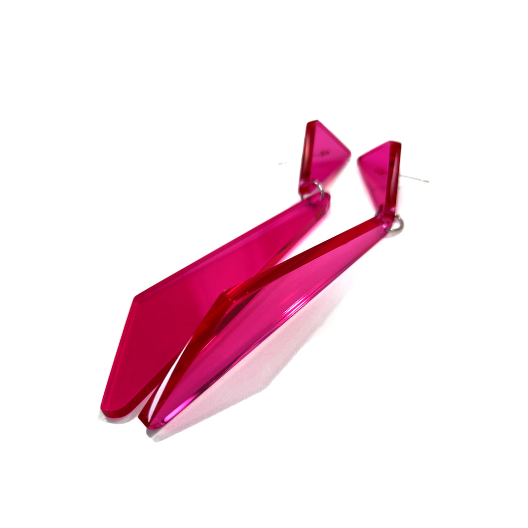 Boucles d'oreilles en Plexiglas Arkansas Fuchsia Crystal