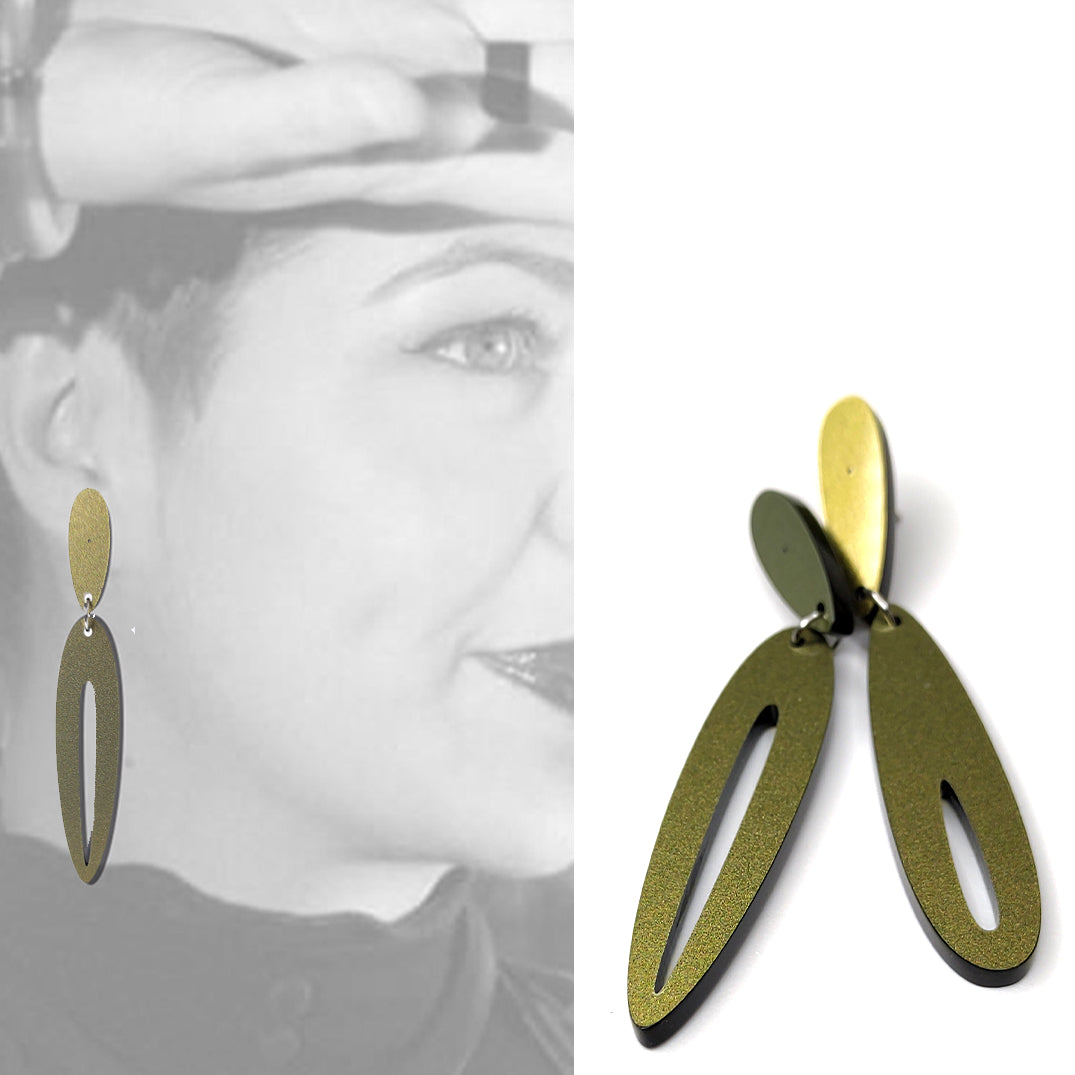 AMADEA post & drop earrings Antic Gold