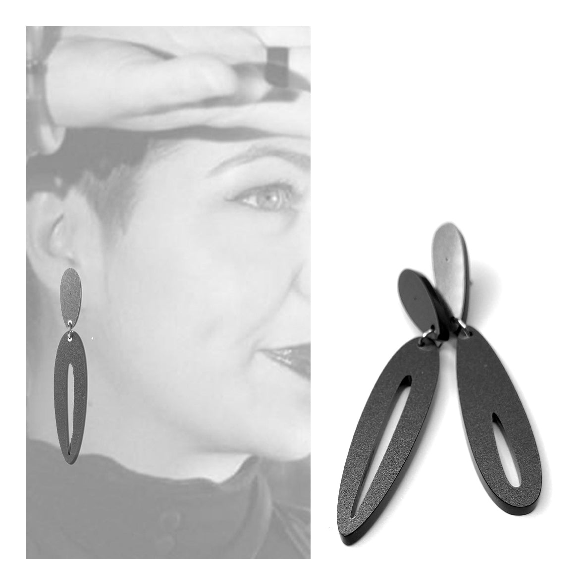 AMADEA post & drop earrings Antic Silver