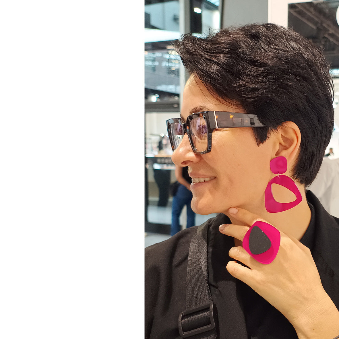 ELGA magestic post & drop earrings Purple