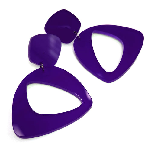 ELGA magestic post & drop earrings Purple