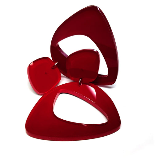 ELGA magestic post & drop earrings Chlli Red