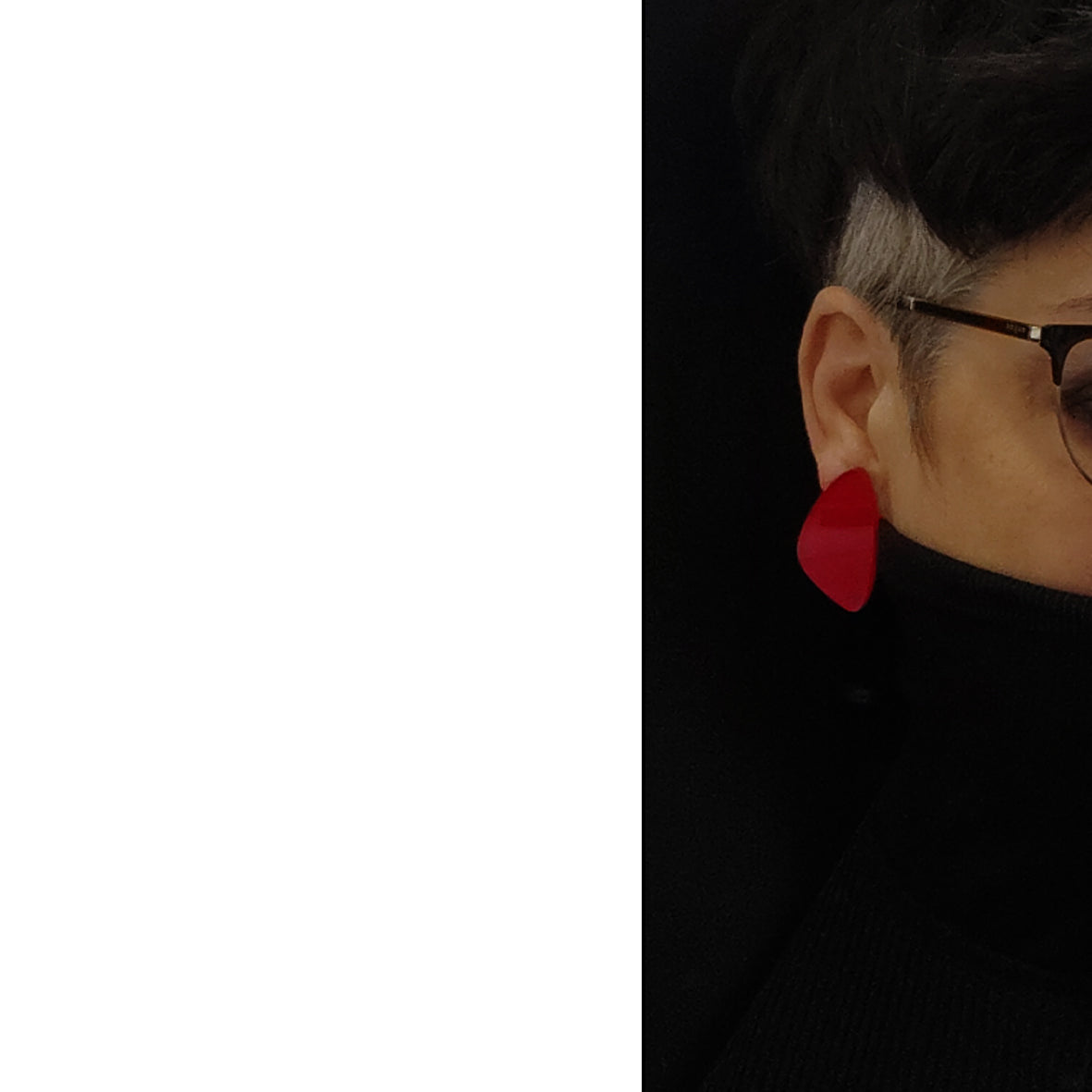 EMILY acrylic stud earrings Tiger Orange