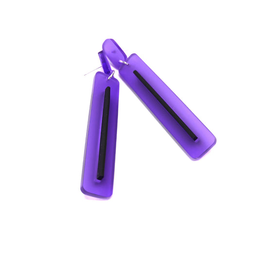 INGRID post & drop earrings Purple