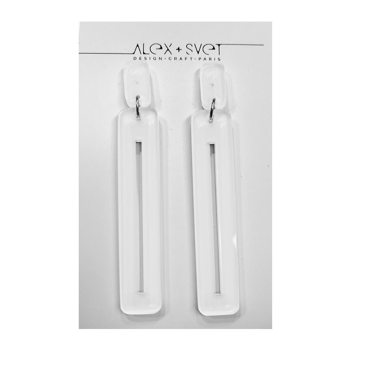 INGRID boucles d'oreilles Blanc Crystal