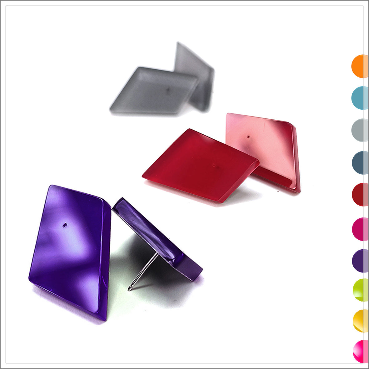 KYRA acrylic stud earrings Magenta