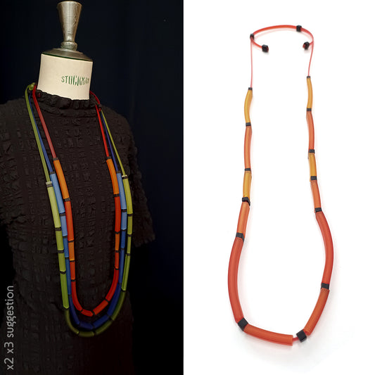 LORETA long necklace Orange Candy