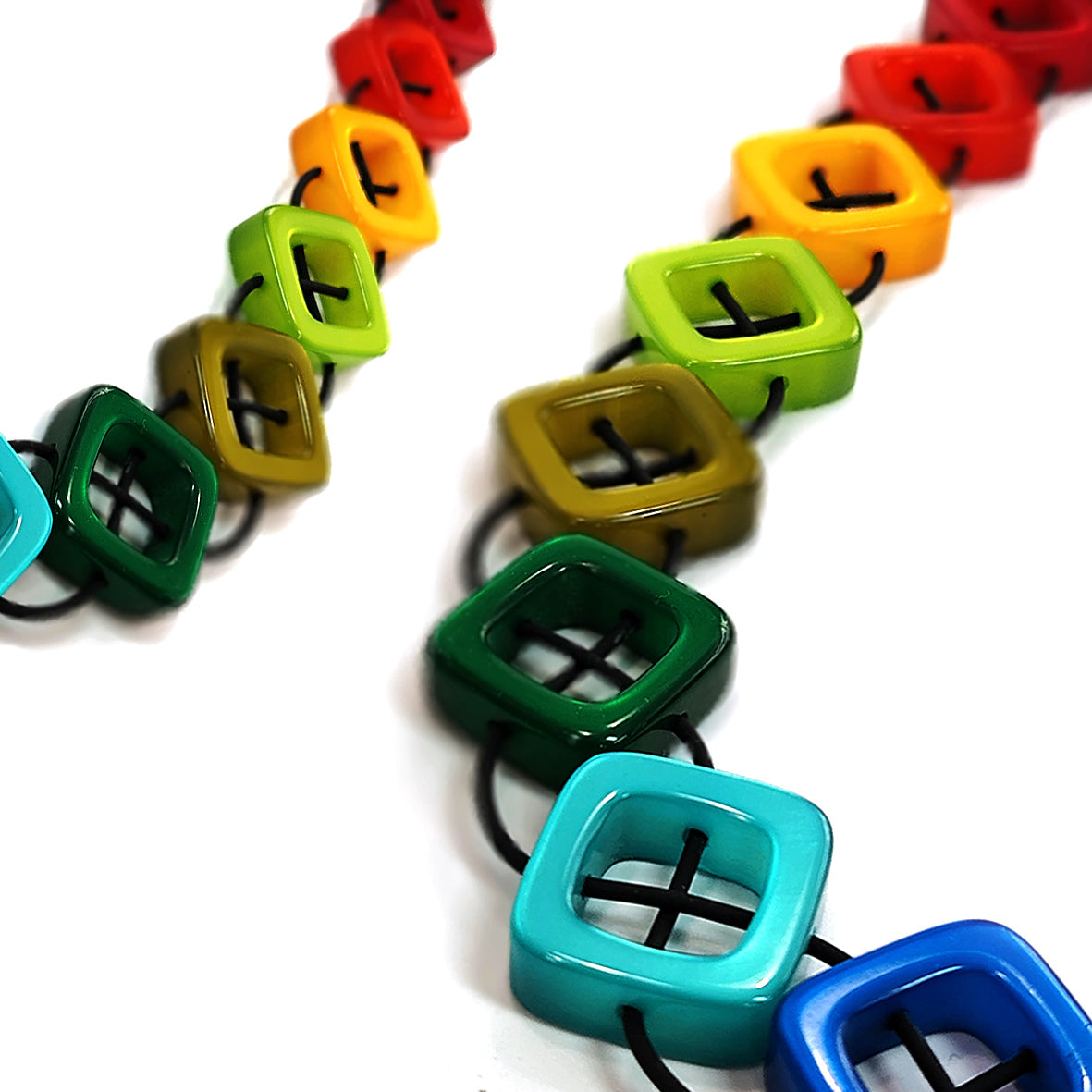 MAEVE resin long necklace Rainbow
