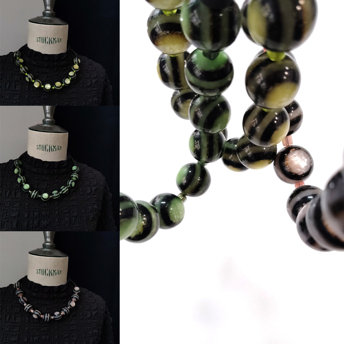 SONORA resin beads necklace Imperial Green