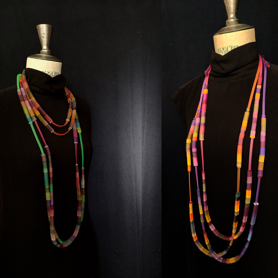 MOZAIK long necklace Lime Green