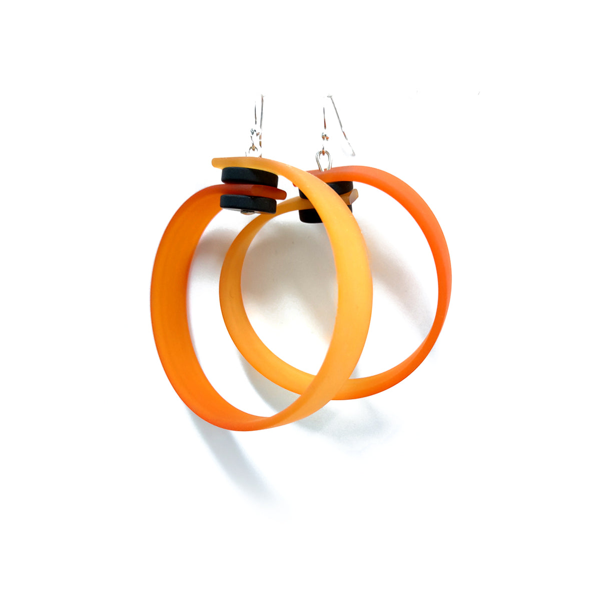 ORA b.o. créoles en "caoutchouc" Orange Candy