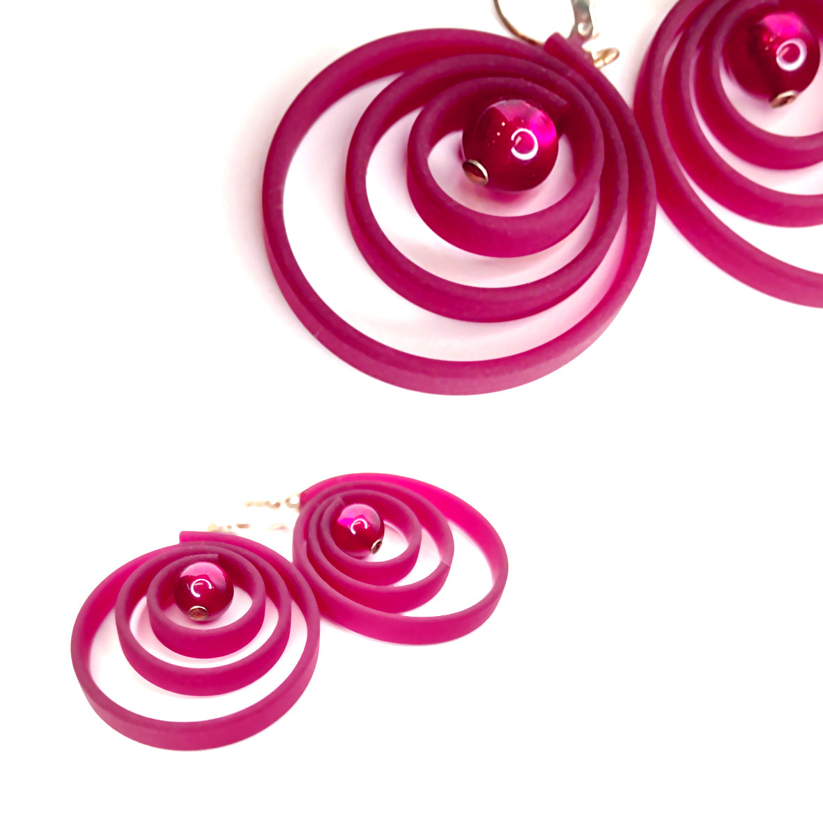 ORCHIDEE rubber earrings Fuchsia