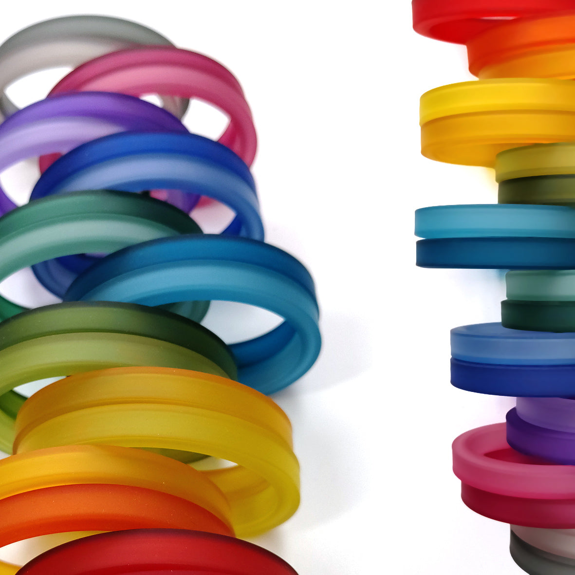 YUNA°DUO, lot de 2 bracelets en caoutchouc Fuchsia