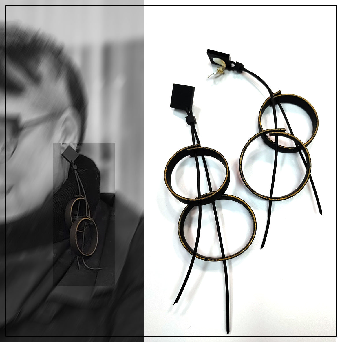 SIENNA clip-on long tassel earrings Antic Gold