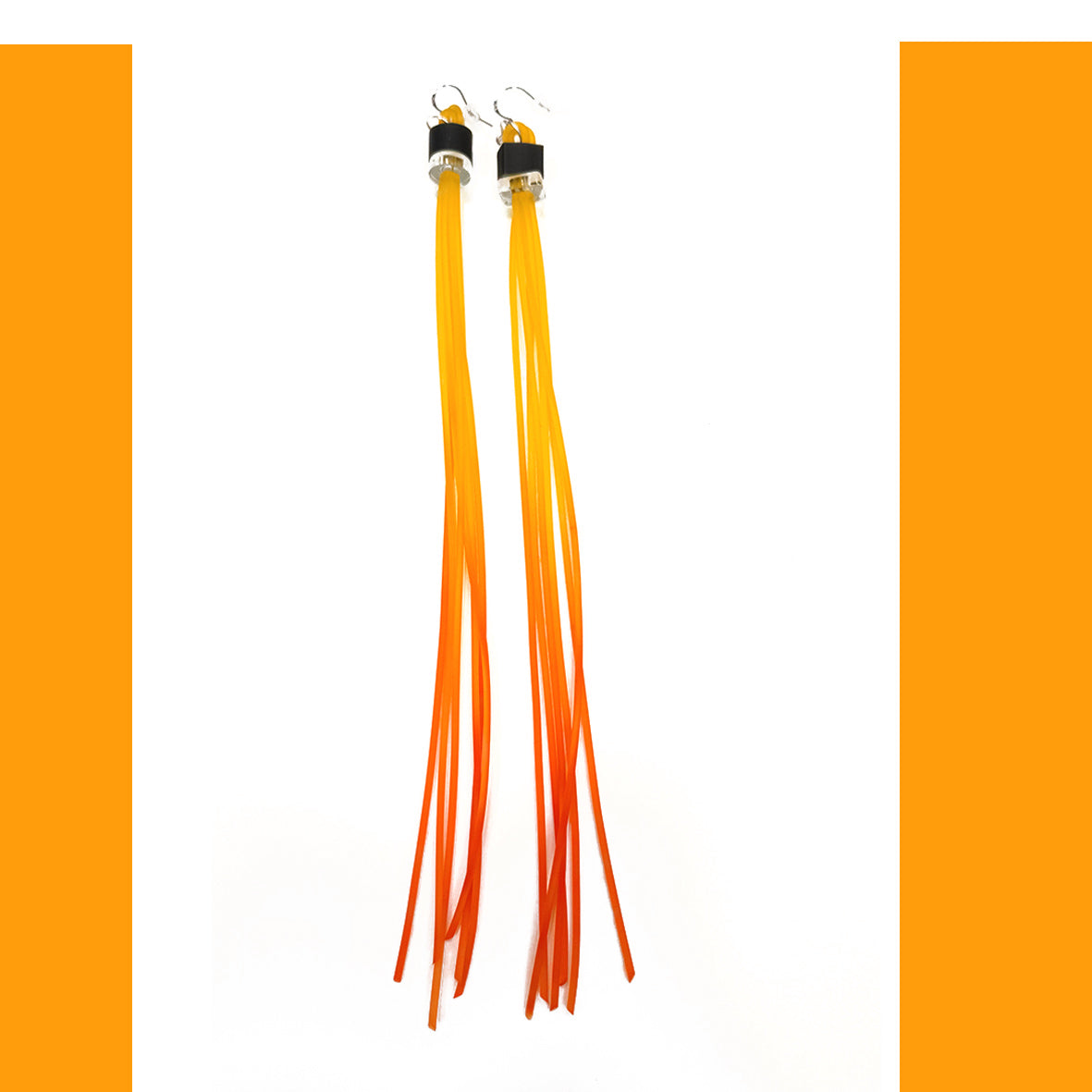 STROMBOLI long tassel earrings Orange Flower