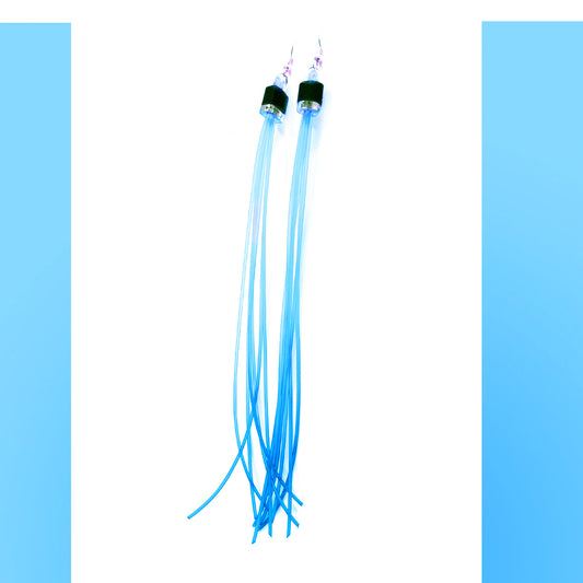 STROMBOLI long tassel earrings Turquoise Peacock