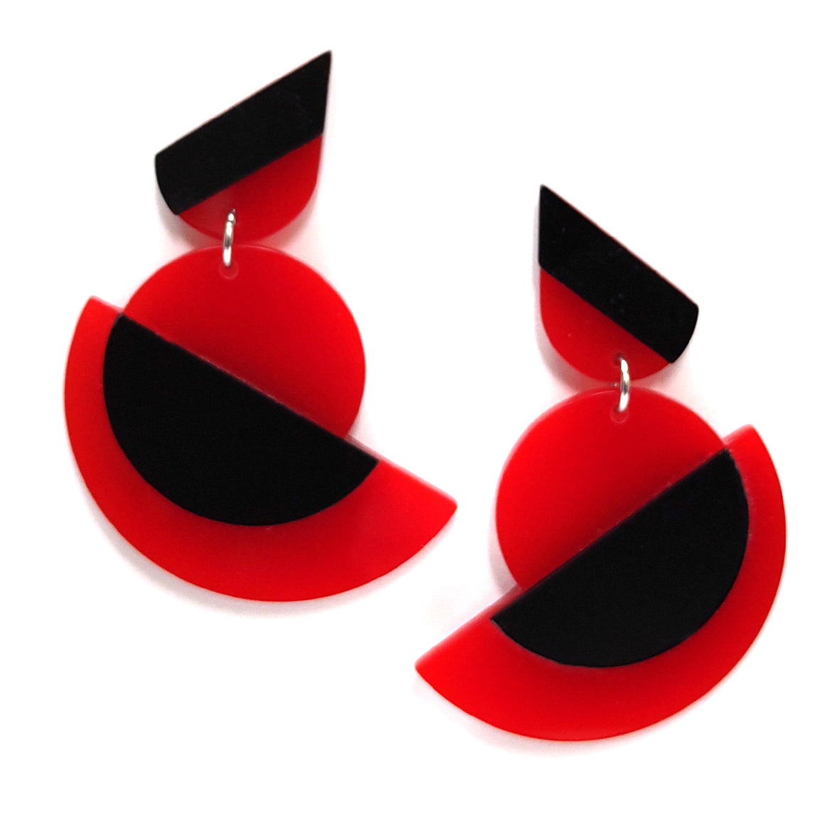 Boucles d'oreilles tige et goutte Suzanna Rouge