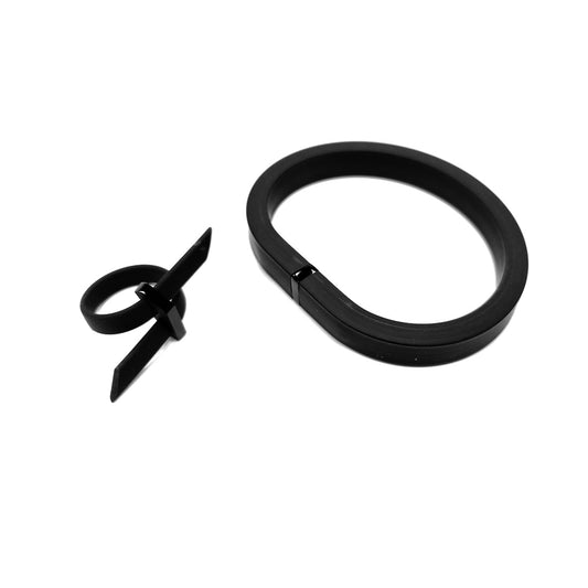 Set TORY bracelet + EPHEZE adjustable ring Black