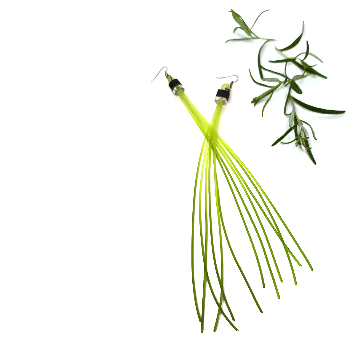 STROMBOLI long tassel earrings Lime Green