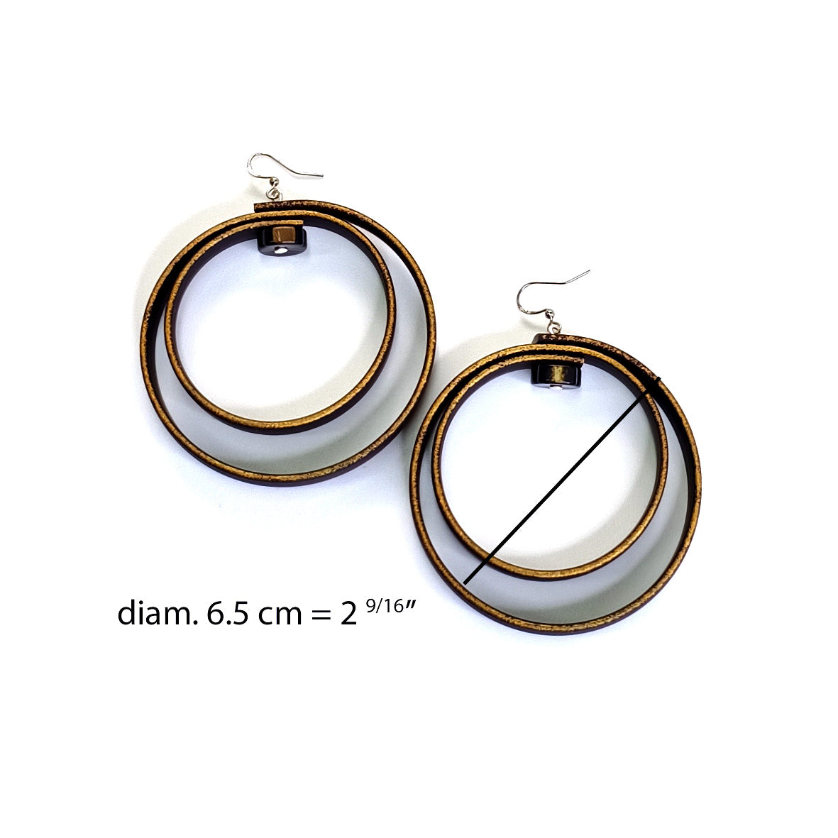 TIAA rubber hoop earrings Antic Gold