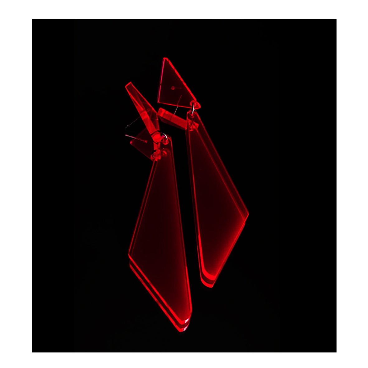 Arkansas post & drop earrings Neon Red