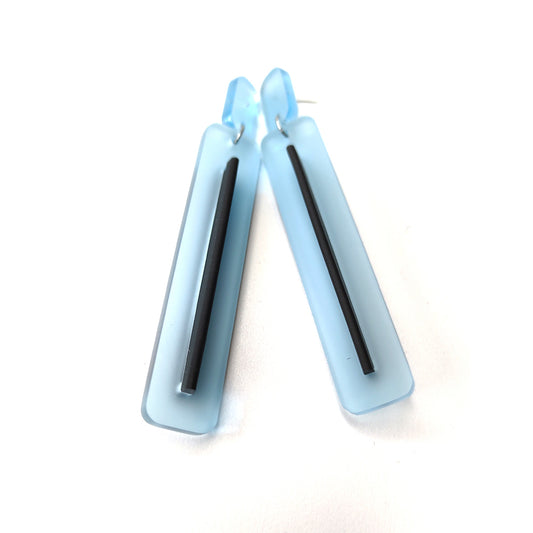 INGRID post & drop earrings Arctic Blue