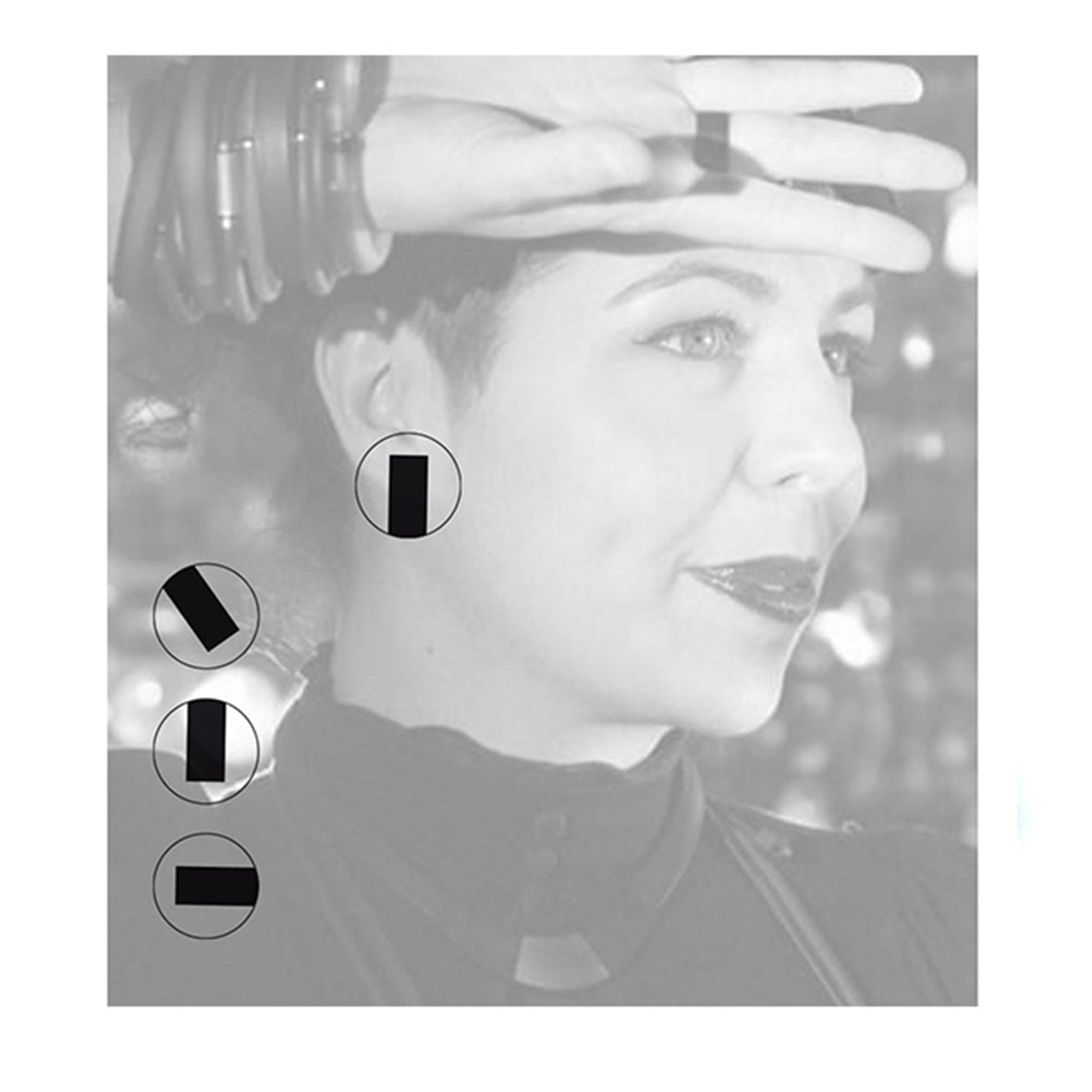 MARCIA stud earrings Black/Black
