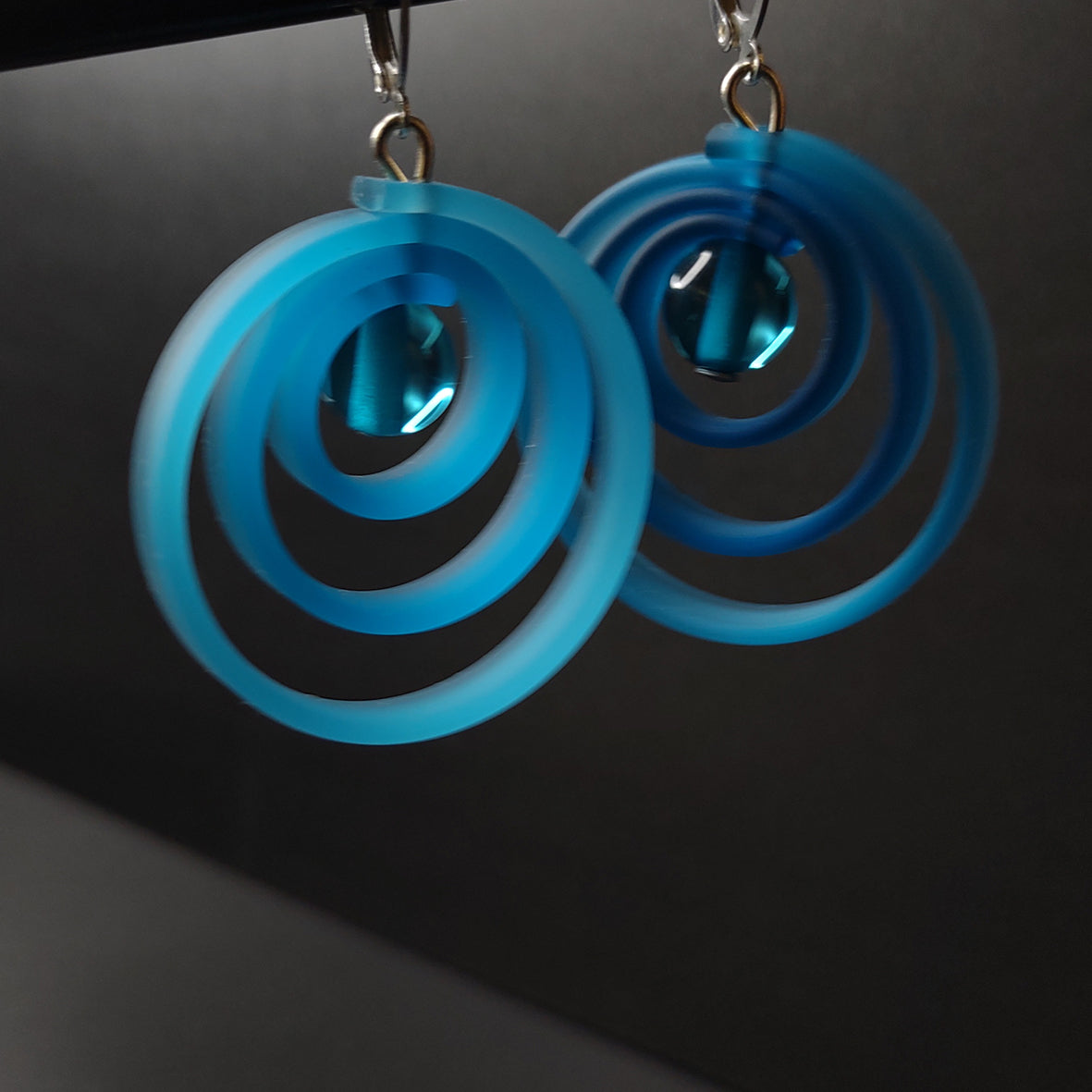 ORCHIDEE boucles d'oreilles "spirale" Turquoise