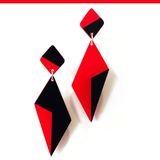 Audrey post & drop earrings Red