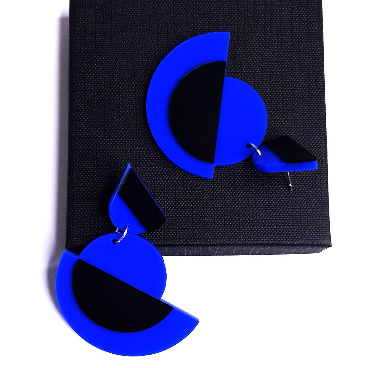 Boucles d'oreilles tige et goutte Suzanna Bleu