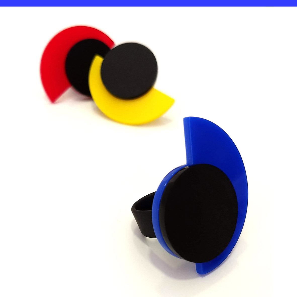 SUZAN bague Bleu et Noir
