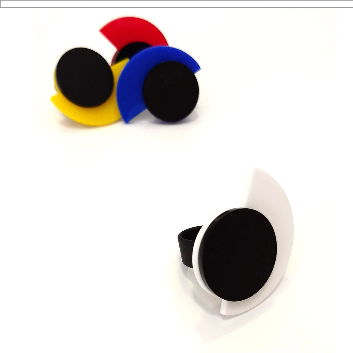 SUZAN bague Blanc et Noir