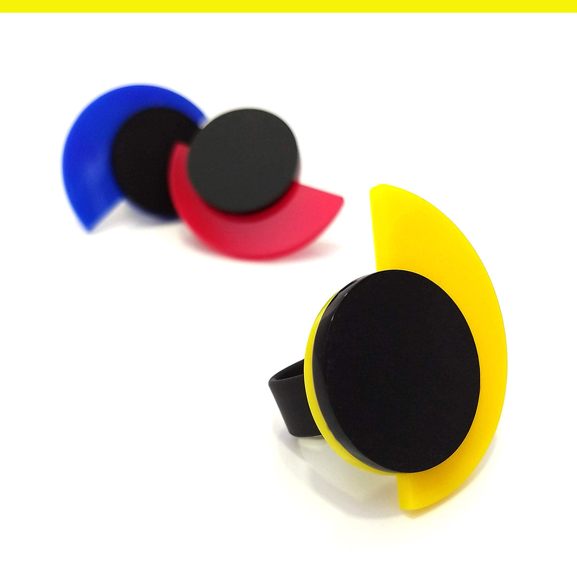 SUZAN bague Jaune et Noir