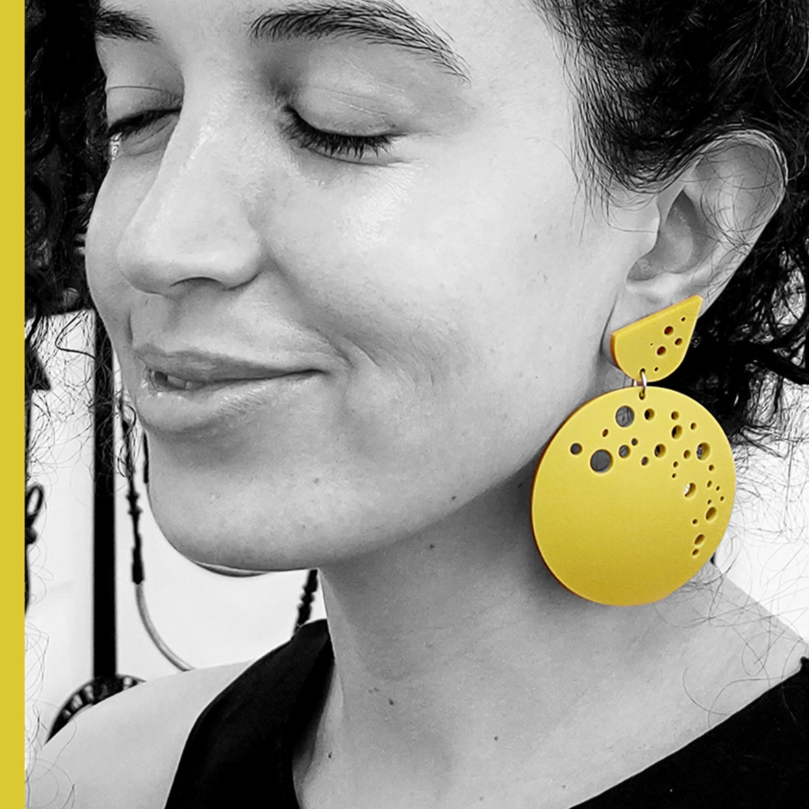 -50% :  AGATHE boucles d'oreilles "créoles" Moutarde de Dijon