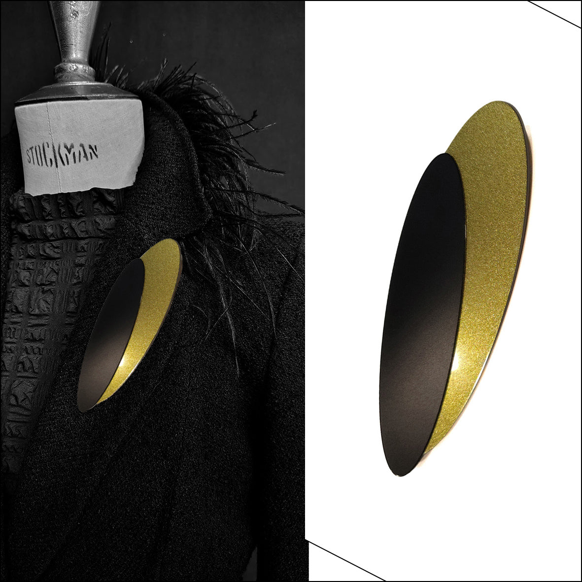 AILA  majestic acrylic brooch Antic Gold