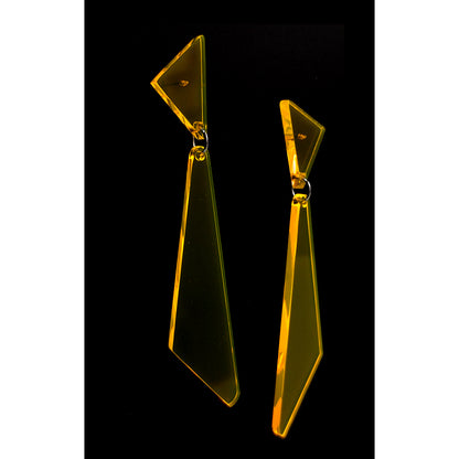 Arkansas post & drop earrings Neon Yellow