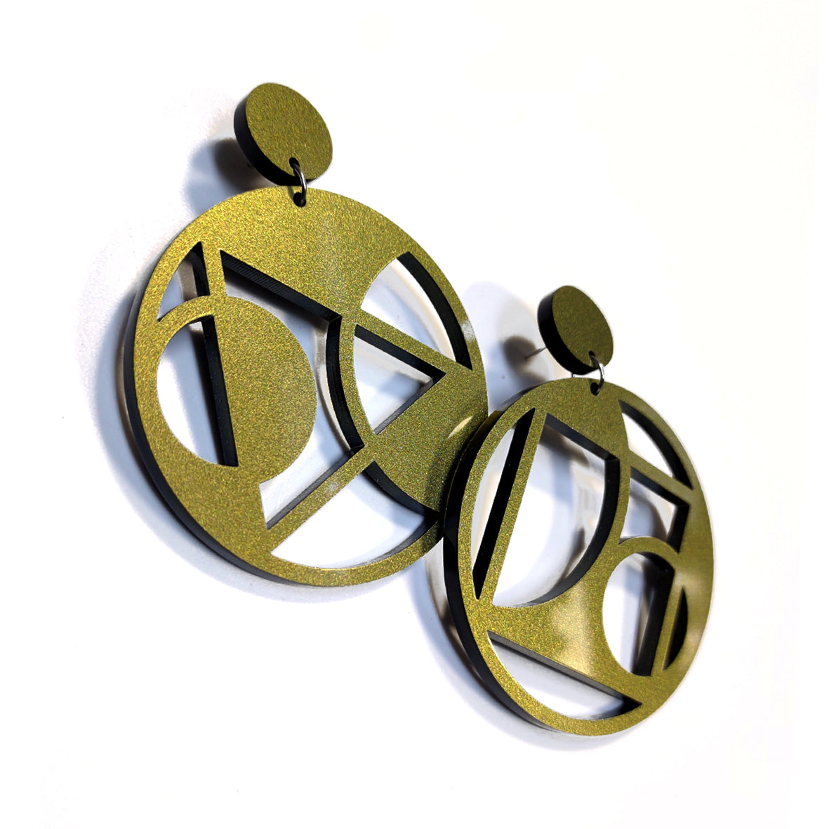 CIRCLE "hoop" post & drop earrings Antic Gold