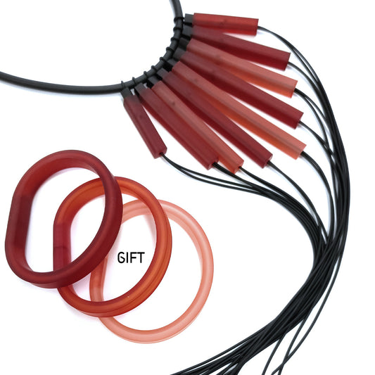 WANAKA collier + DRIM°TRIO - offert / LOT Garnet