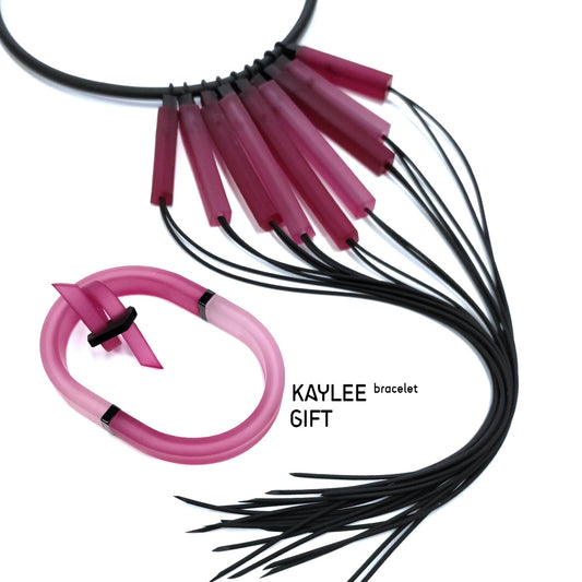 WANAKA collier & SANAGA bague + KAYLEE bracelet - offert / LOT Fuchsia