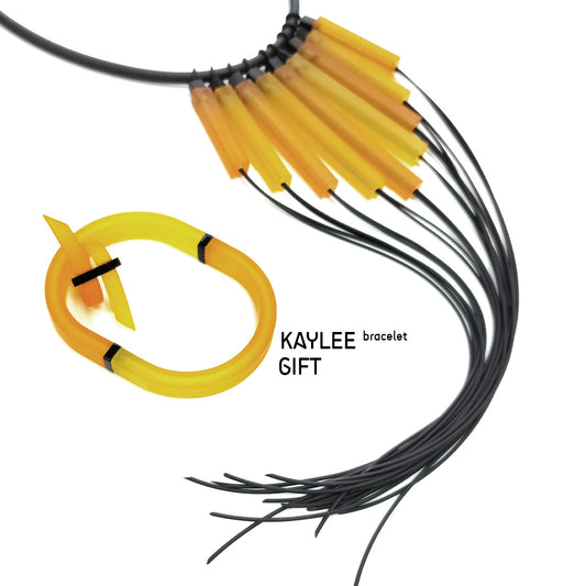 WANAKA collier & SANAGA bague + KAYLEE bracelet - offert / LOT Jaune