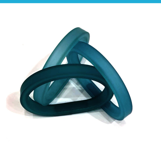 DRIM TRIO set of 3 rubber bracelets Turquoise Peacock