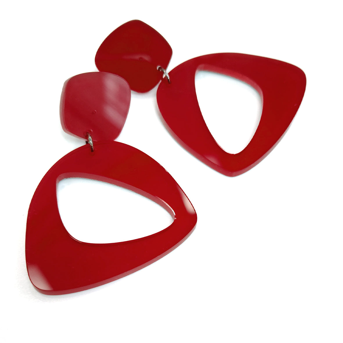 ELGA majestueuses boucles d'oreilles en Plexiglas Chilli Red