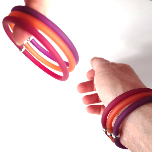 SAFARI Trio set of 3 rubber bracelets Candy Colors