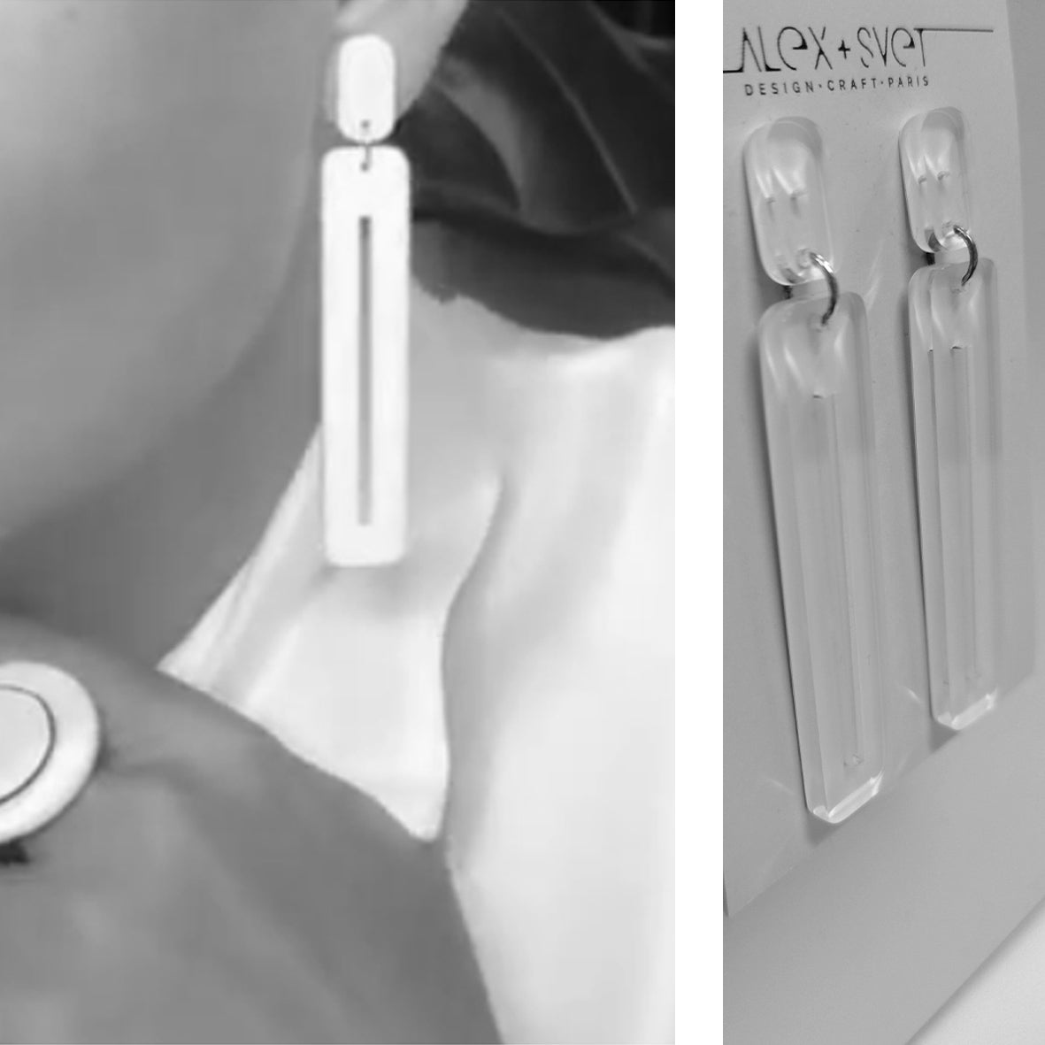 INGRID boucles d'oreilles Blanc Crystal