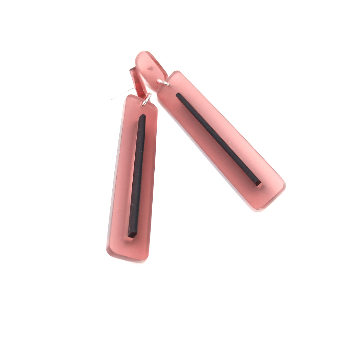 INGRID post & drop earrings Frosted Pink