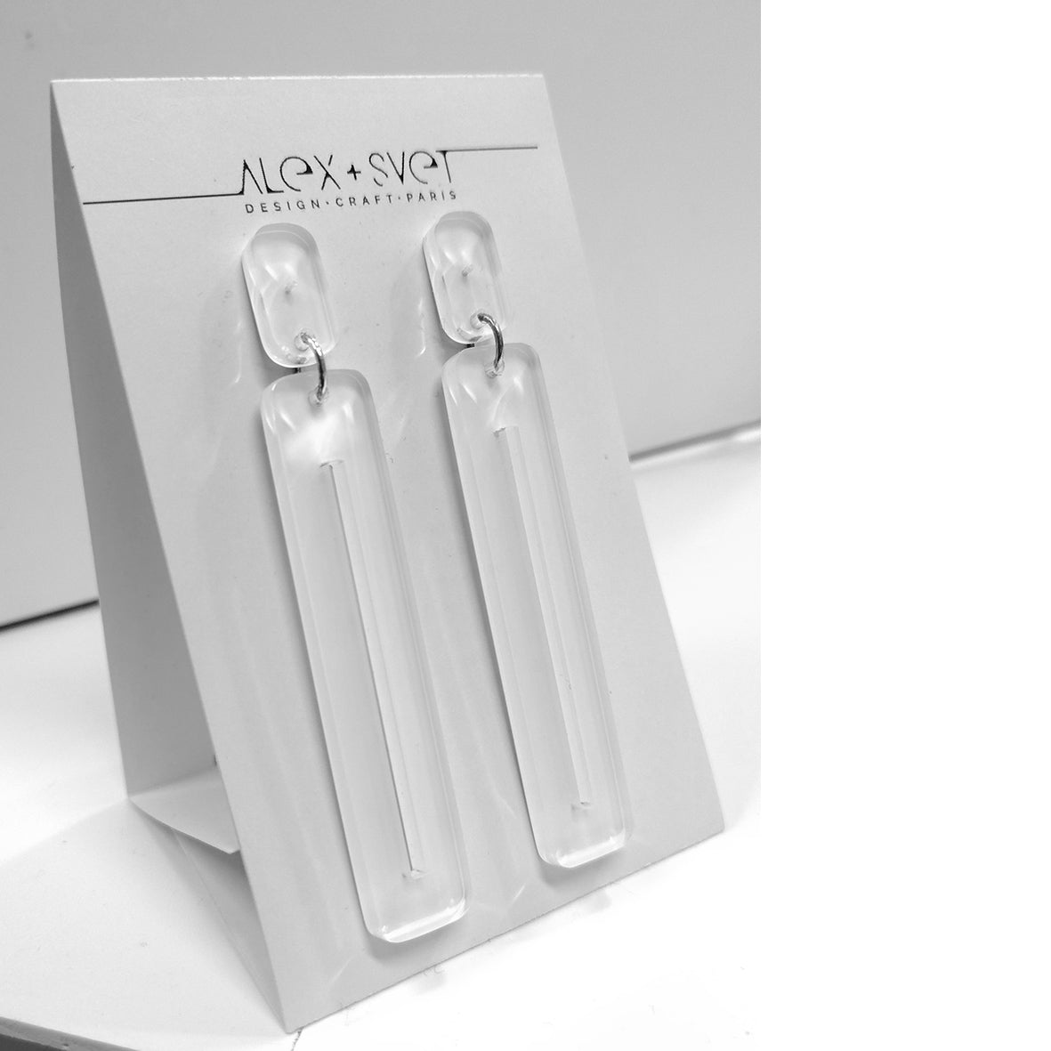 INGRID boucles d'oreilles Blanc Crystal