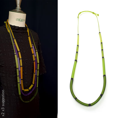 LORETA long necklace Lime Green