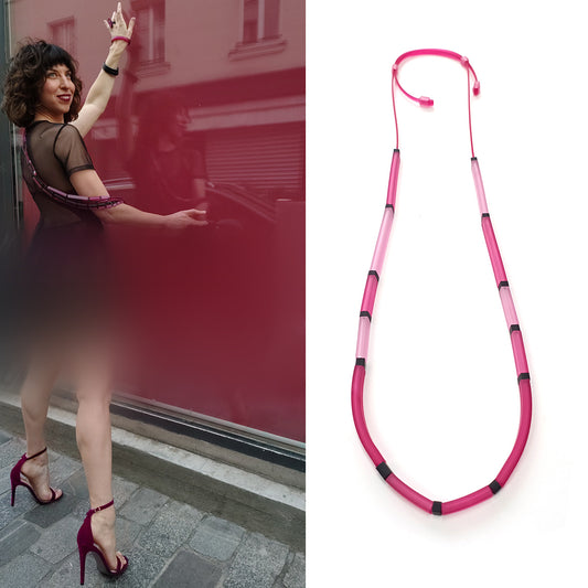 LORETA long necklace Pink Fuchsia