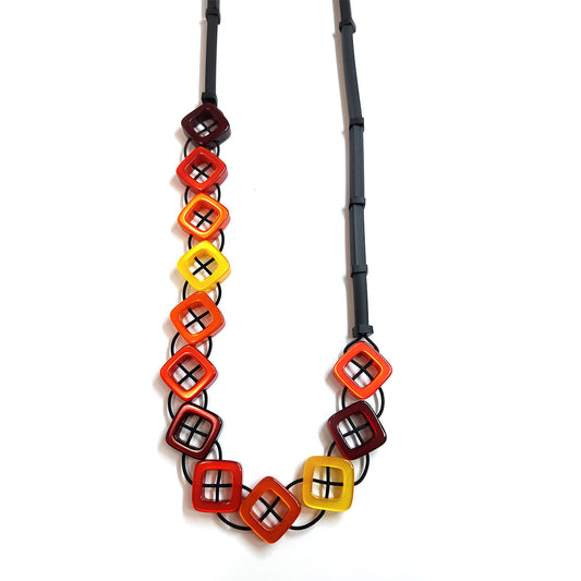 MAEVE resin long necklace Orange Nature