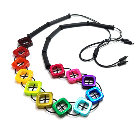 MAEVE resin long necklace Rainbow